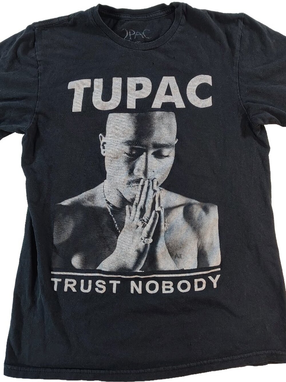 Men's Small Black 2Pac Branded Short Sleeve Tupac Trust Nobody Graphic T-Shirt